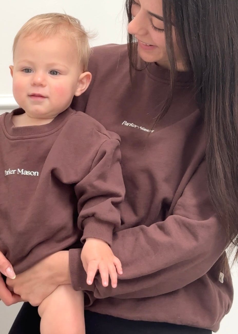 Adults Bubble Sleeve Pullover - Espresso