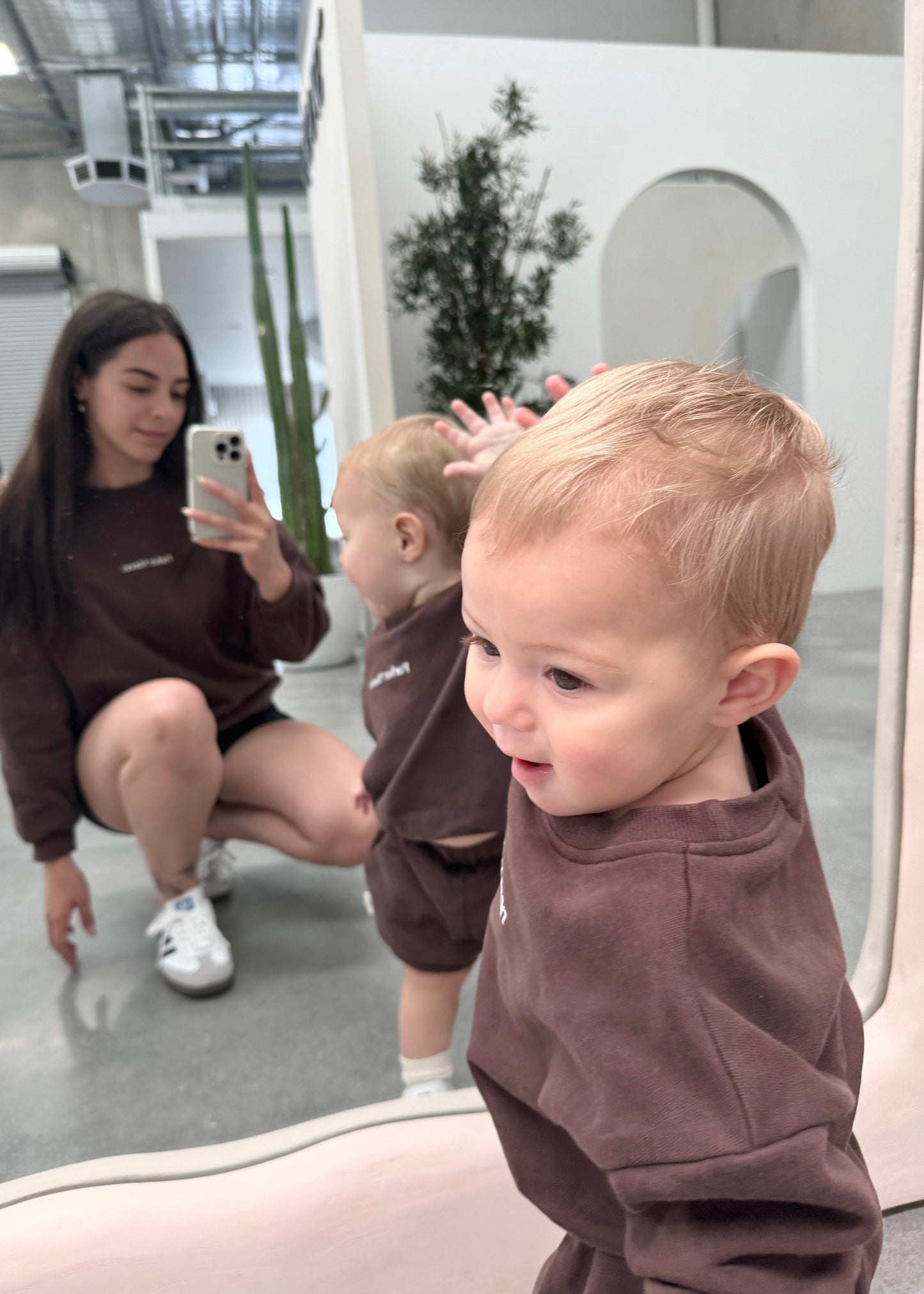 Adults Bubble Sleeve Pullover - Espresso