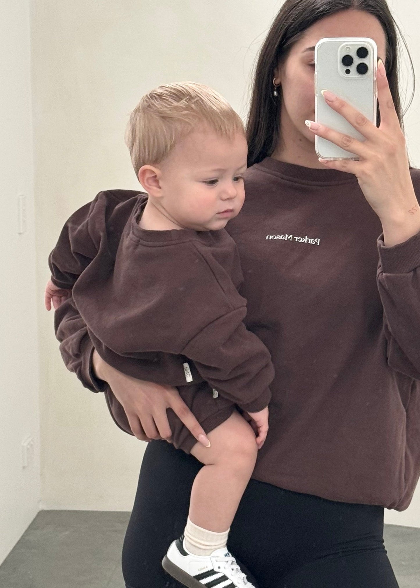 Adults Bubble Sleeve Pullover - Espresso